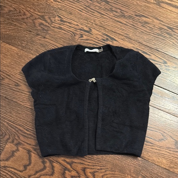 Alice + Olivia Tops - Alice + Olivia Black Textured Cardigan